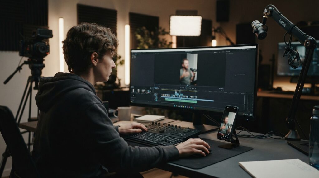 Adaptación de una entrevista de streaming a formato vertical para Shorts y redes